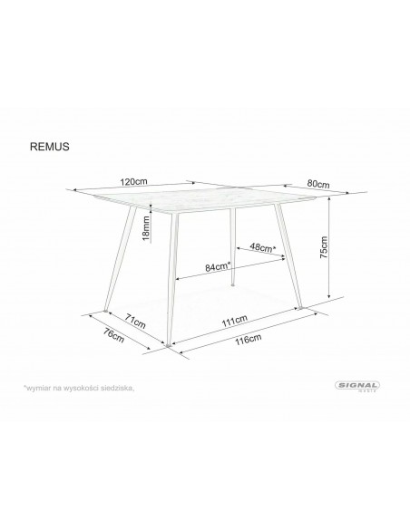 Stół 120 Remus Orzech-Czarny