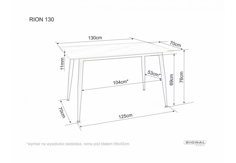 Stół 130 Rion Biały Połysk