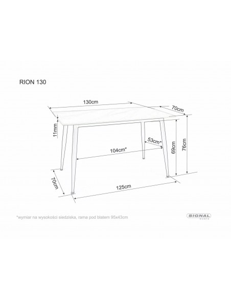 Stół 130 Rion Biały Połysk