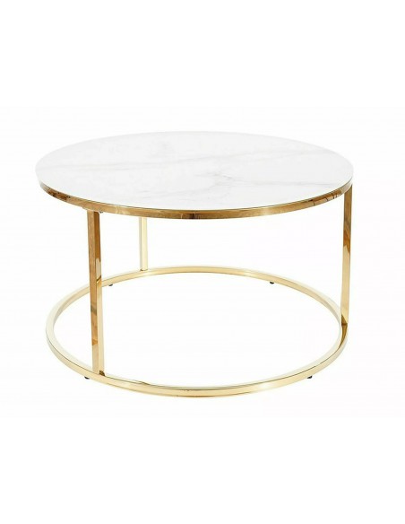 Ława okrągła Sabine Biało Złota