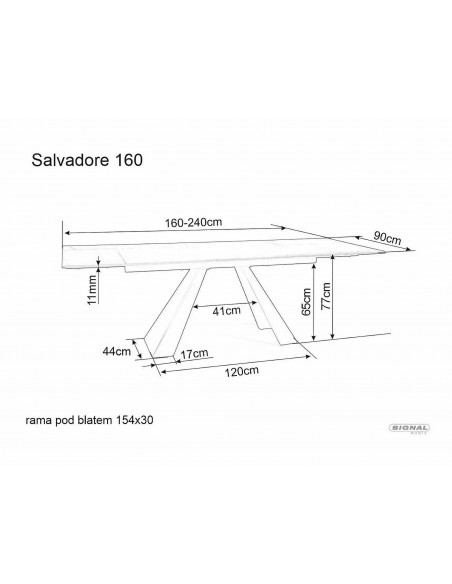 Stół rozkładany 180-260 Salvadore Ceramic Anthracite