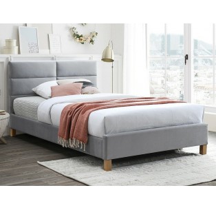Łóżko 120 Sierra Velvet Jasny Szary