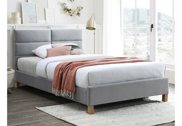Łóżko 120 Sierra Velvet Jasny Szary