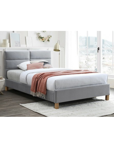 Łóżko 120 Sierra Velvet Jasny Szary