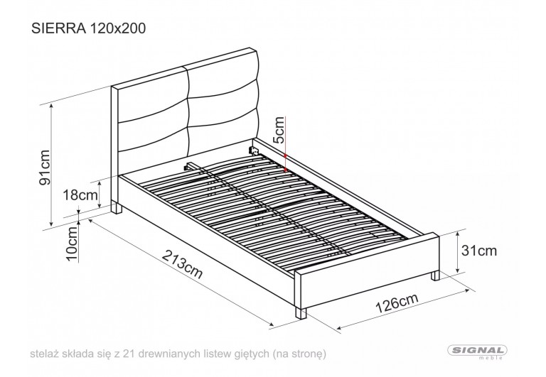 Łóżko 120 Sierra Velvet Jasny Szary
