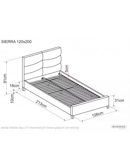 Łóżko 120 Sierra Velvet Szary