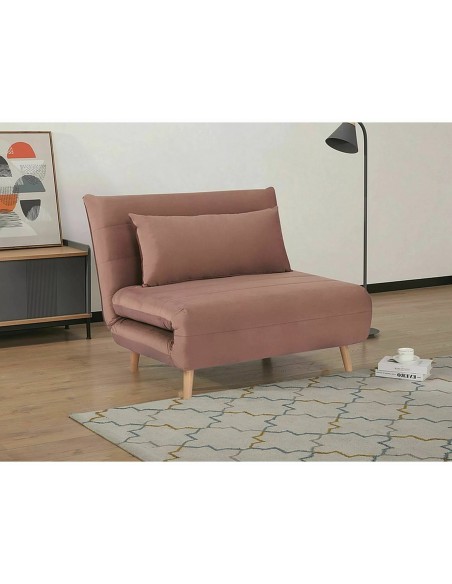 Fotel rozkładany Spike Velvet Różowy