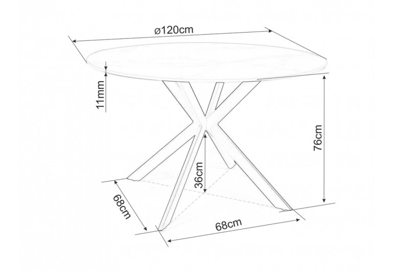 Stół okrągły 120 Talia Szary