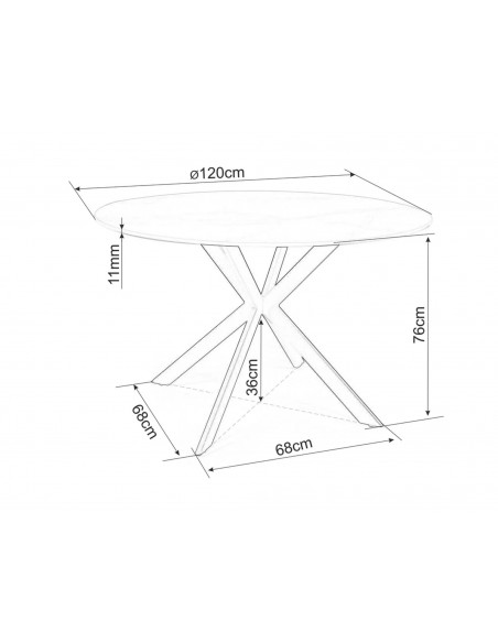 Stół okrągły 120 Talia Szary