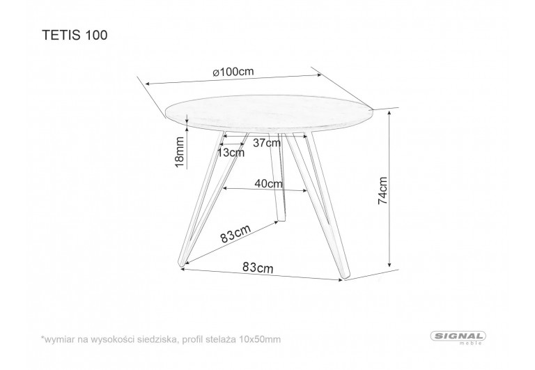 Stół okrągły 100 Tetis Dąb