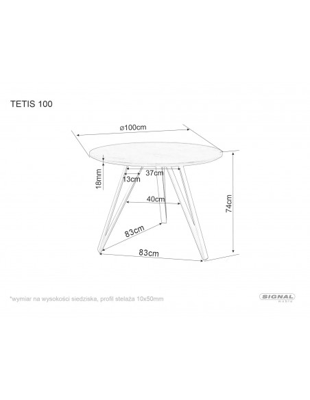 Stół okrągły 100 Tetis Dąb