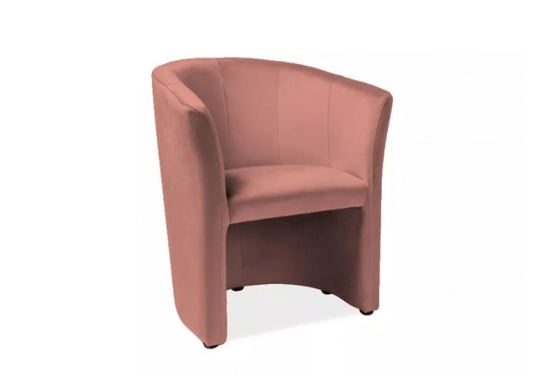 Fotel tapicerowany 1os TM-1 velvet Różowy