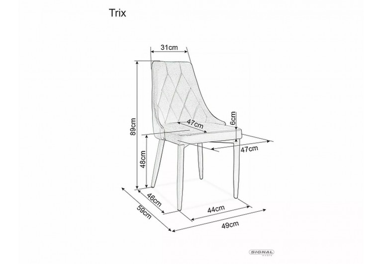 Krzesło Trix B Velvet Szare