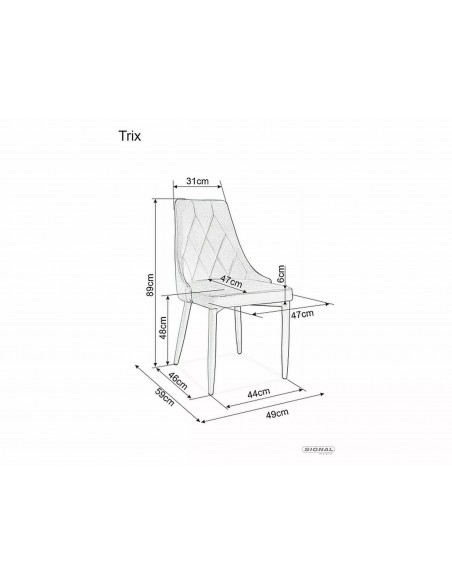 Krzesło Trix B Velvet Szare