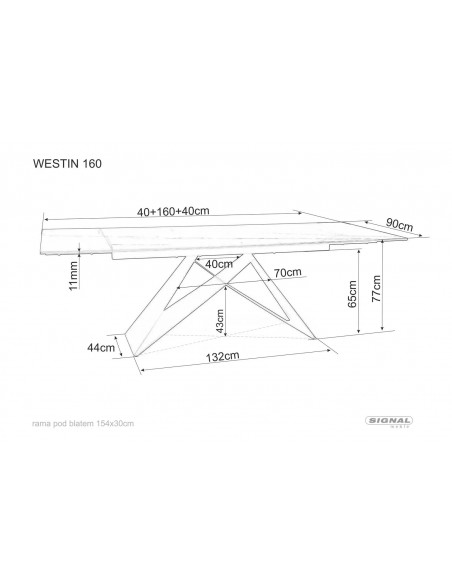 Stół rozkładany Westin Ceramic Legno