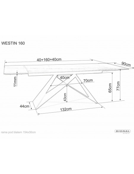 Stół rozkładany Westin Ceramic Sahara Noir