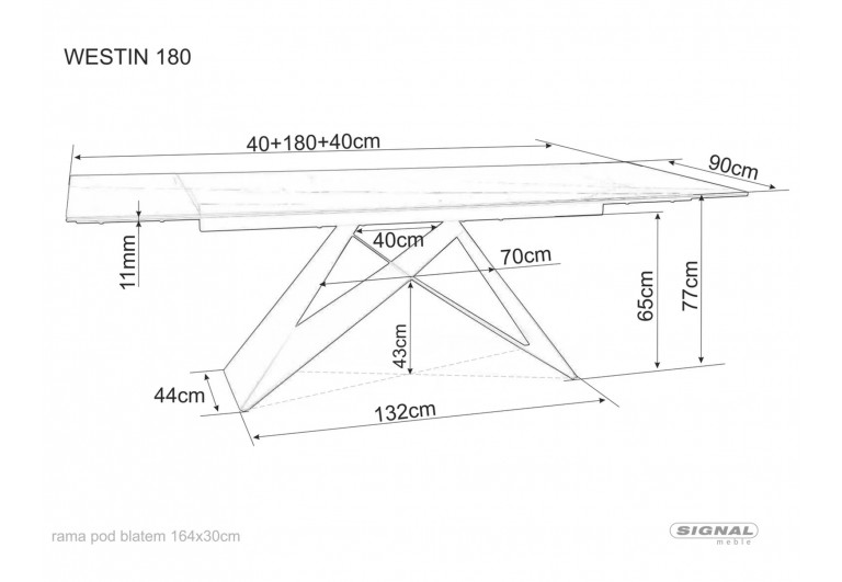 Stół rozkładany 180-260 Westin III Statuario Venato