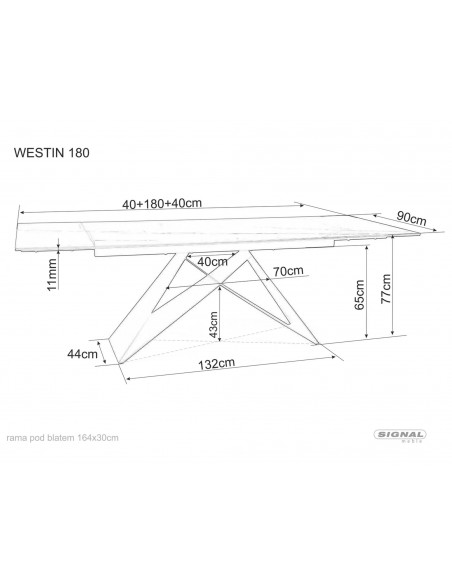 Stół rozkładany 180-260 Westin III Statuario Venato