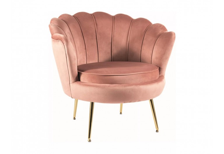 Fotel Camellia 1os Velvet Różowy