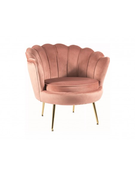 Fotel Camellia 1os Velvet Różowy