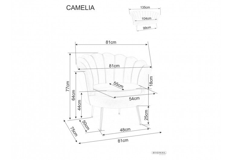 Fotel Camellia 1os Velvet Różowy