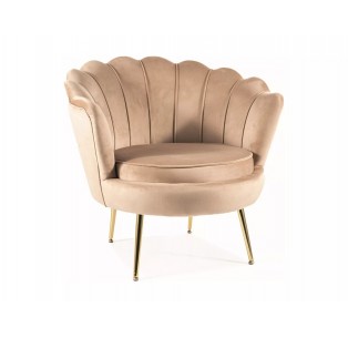 Fotel Camellia 1os Velvet Beżowy