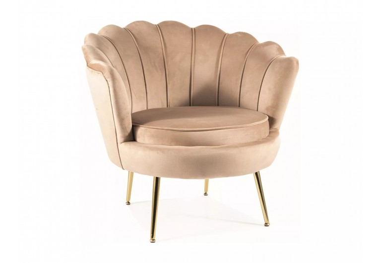Fotel Camellia 1os Velvet Beżowy