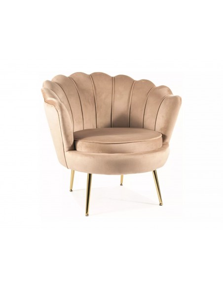 Fotel Camellia 1os Velvet Beżowy
