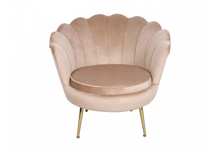 Fotel Camellia 1os Velvet Beżowy