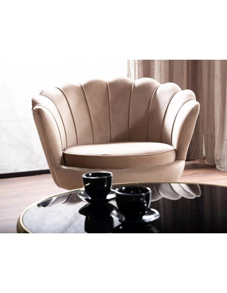 Fotel Camellia 1os Velvet Beżowy