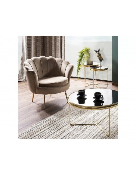 Fotel Camellia 1os Velvet Beżowy