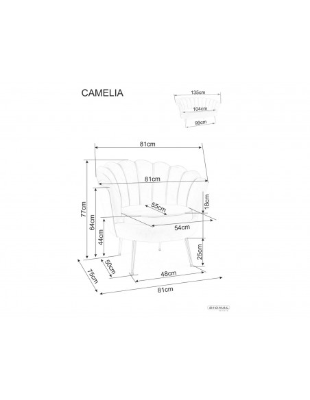 Fotel Camellia 1 Velvet Szary