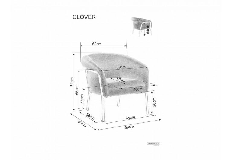Fotel tapicerowany Clover Brego Curry