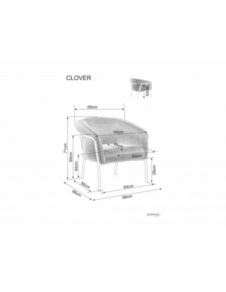 Fotel tapicerowany Clover Brego Szary