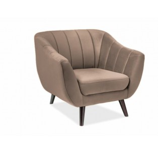 Fotel tapicerowany Elite 1 Velvet Ciemny Beżowy