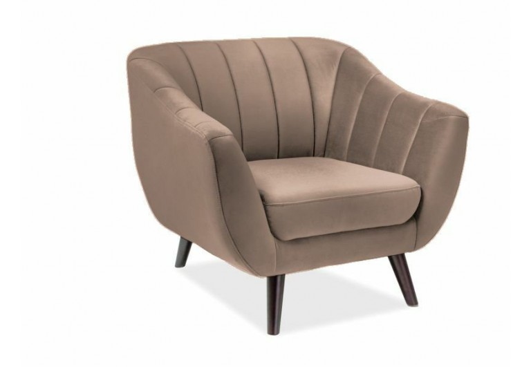 Fotel tapicerowany Elite 1 Velvet Ciemny Beżowy