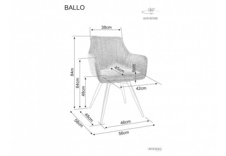 Krzesło Ballo Brego Ciemne Szare