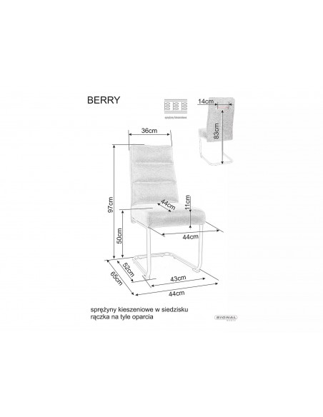 Krzesło Berry Brego Ciemne Szare