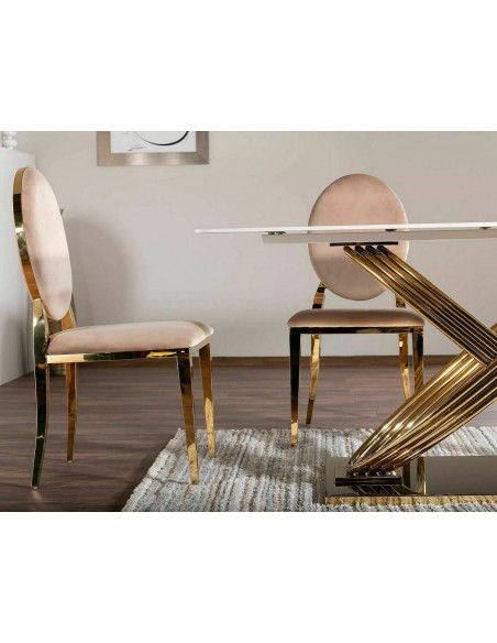 Krzesło King Velvet Beżowe Krzesło King Velvet Beżowe