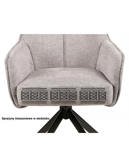 Krzesło Notti Brego Ciemne Szare