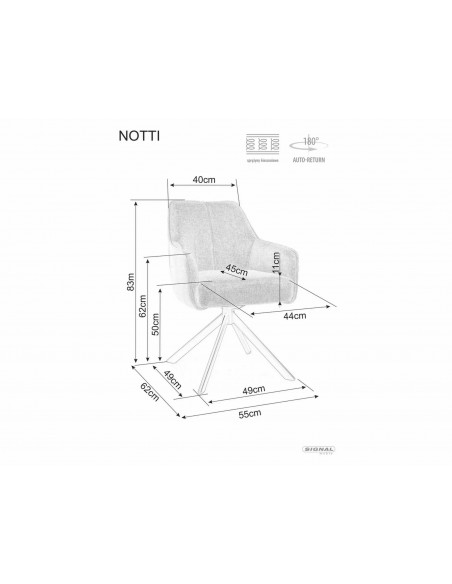 Krzesło Notti Brego Oliwkowe