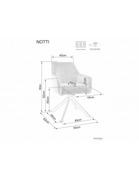 Krzesło Notti Brego Szare