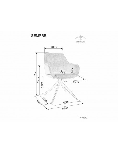 Krzesło Sempre Brego Szare