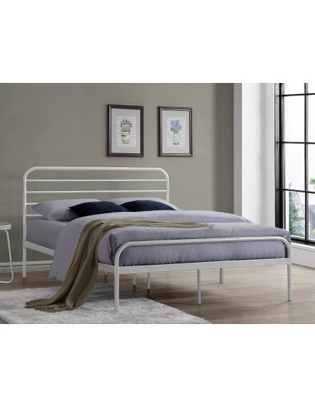 Łóżko metalowe 140 Bolonia Białe Łóżko metalowe 140 Bolonia Białe