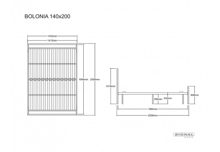 Łóżko metalowe 140 Bolonia Białe Łóżko metalowe 140 Bolonia Białe