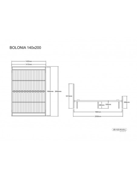 Łóżko metalowe 140 Bolonia Białe Łóżko metalowe 140 Bolonia Białe