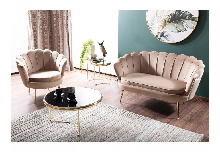 Sofa 2os Camellia 2 Velvet Beżowa