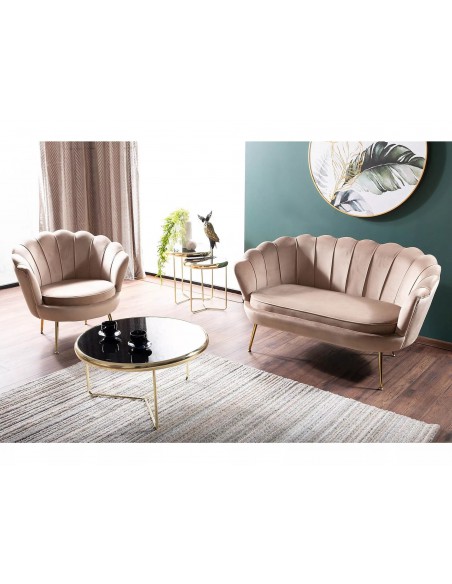 Sofa 2os Camellia 2 Velvet Beżowa