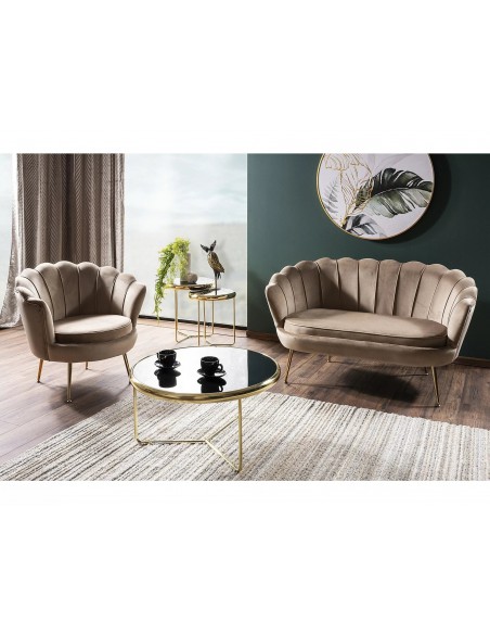 Sofa 2os Camellia 2 Velvet Beżowa