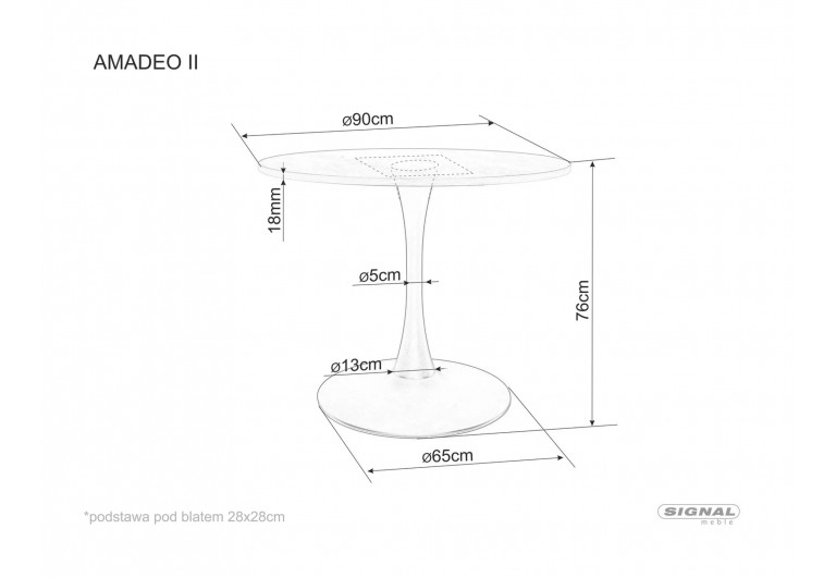 Stół okrągły 90 Amadeo II Dąb